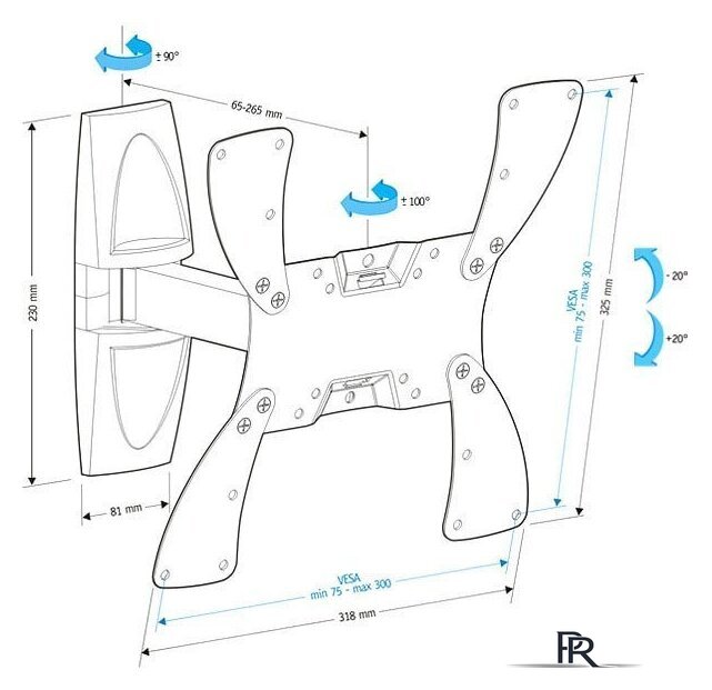 Кронштейн для телевизора Holder LCDS-5020 (белый) - Изображение №2 — Интернет-магазин ПроЗаказ