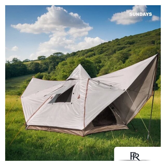 Кемпинговая палатка Sundays ZC-TT106 (коричневый/желтый) - Изображение №7 — Интернет-магазин ПроЗаказ