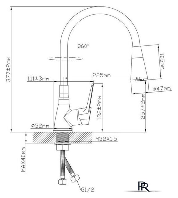 Смеситель Econoce D35-A 570 EC0574BL (черный) - Изображение №2 — Интернет-магазин ПроЗаказ