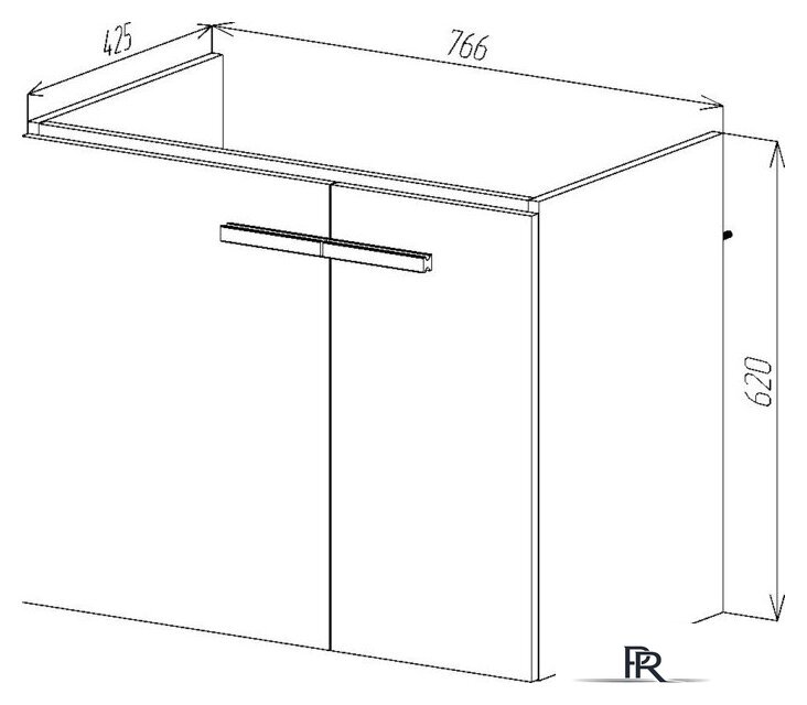  Viant Тумба под умывальник Мюнхен Como 80 VMUN80COBEL-T2STP (белый) - Изображение №4 — Интернет-магазин ПроЗаказ