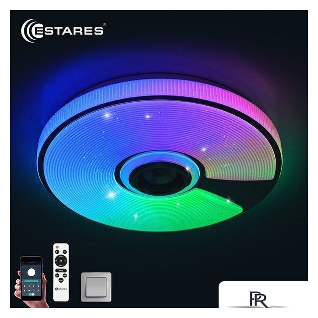Припотолочная люстра Estares Song RGB 60W R-APP-380x70-WHITE/CHROME/SHINY-220-IP20 - Изображение №2 — Интернет-магазин ПроЗаказ