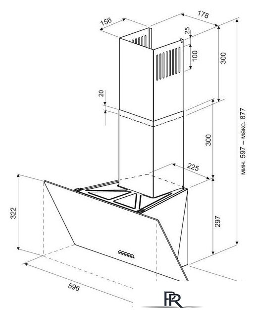 Кухонная вытяжка Krona Polly 600 PB (черный) - Изображение №12 — Интернет-магазин ПроЗаказ