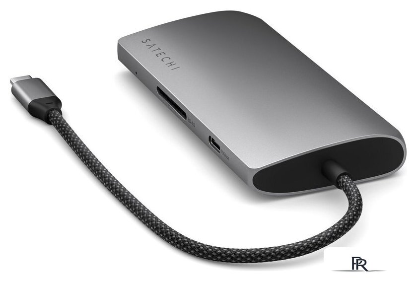 Док-станция Satechi USB-C Multiport Adapter 8K With Ethernet V3 ST-P8KEM (серый) - Изображение №4 — Интернет-магазин ПроЗаказ