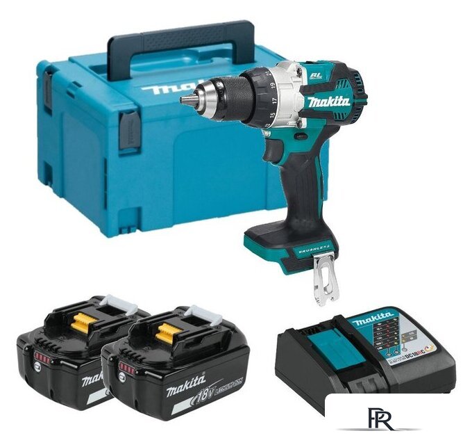 Ударная дрель-шуруповерт Makita DHP489RTJ (с 2-мя АКБ, кейс) - Изображение №1 — Интернет-магазин ПроЗаказ