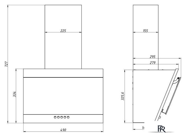 Кухонная вытяжка Elikor Коралл 50П-430-К3Д 266399 (черный/черное стекло) - Изображение №11 — Интернет-магазин ПроЗаказ