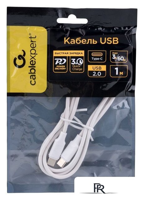 Кабель Cablexpert USB Type-C - USB Type-C CC-USB2-CMCM-60-1M-W (1 м, белый) - Изображение №3 — Интернет-магазин ПроЗаказ