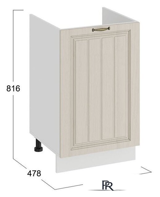 Шкаф напольный Трия Лина 1Н5М (белый/кремовый) - Изображение №3 — Интернет-магазин ПроЗаказ