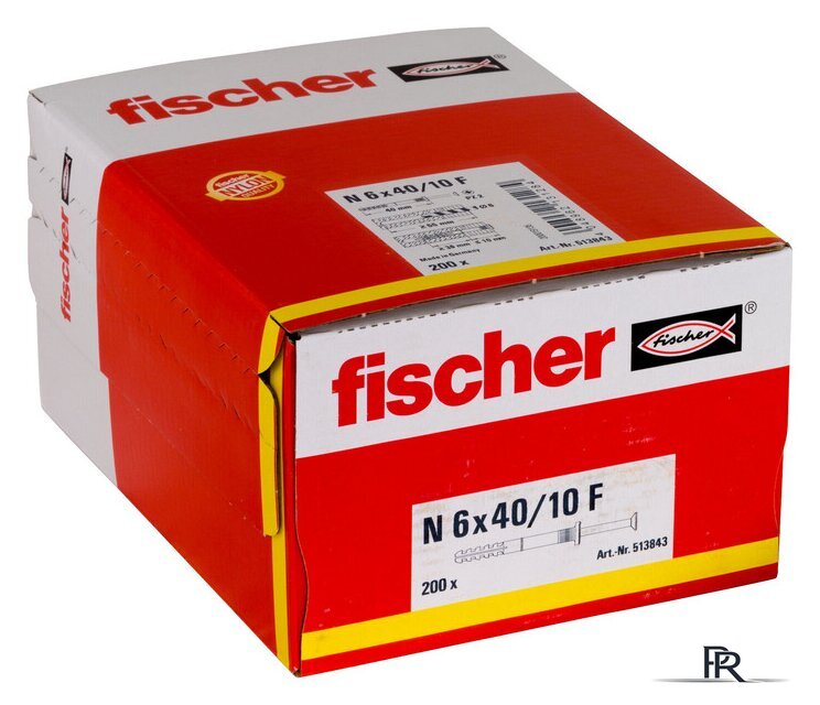 Дюбель-гвоздь Fischer N 6 x 40/10 F 513843 (200 шт) - Изображение №2 — Интернет-магазин ПроЗаказ
