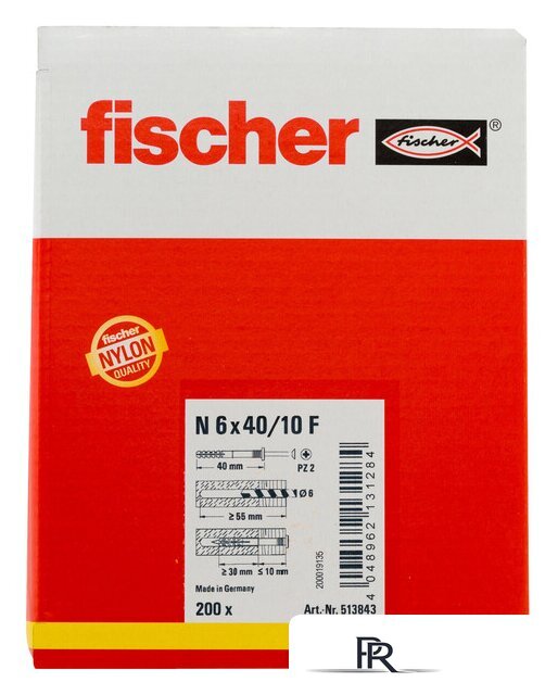 Дюбель-гвоздь Fischer N 6 x 40/10 F 513843 (200 шт) - Изображение №3 — Интернет-магазин ПроЗаказ