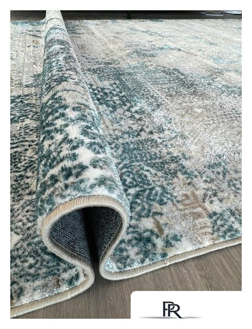 Ковер для жилой комнаты Radjab Carpet Бьянка Прямоугольник D057A 8083RK-B (1.4x2, Cream Shirink/Blue Fdy) - Изображение №2 — Интернет-магазин ПроЗаказ