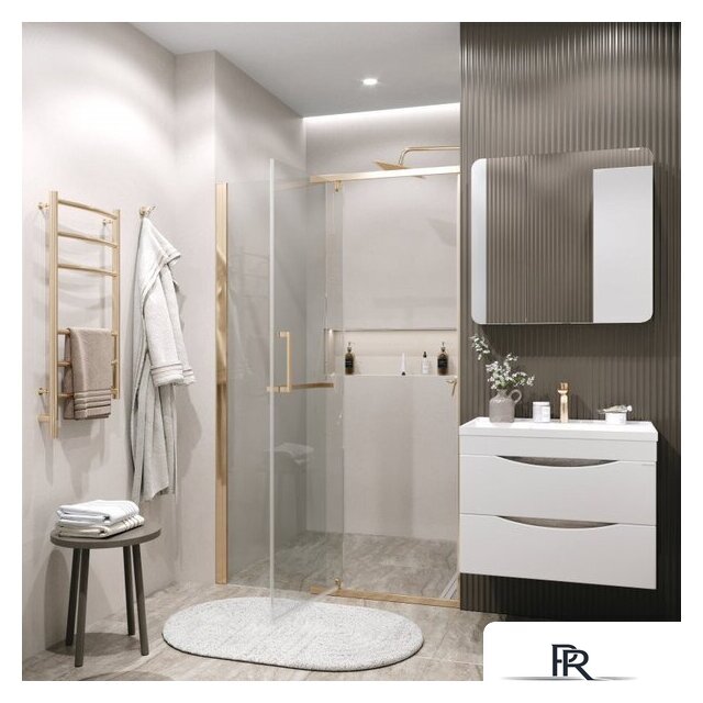 Душевая дверь Grossman Pragma 100x195 100.K33.03.100.32.00 (золото сатин/стекло прозрачное) - Изображение №6 — Интернет-магазин ПроЗаказ