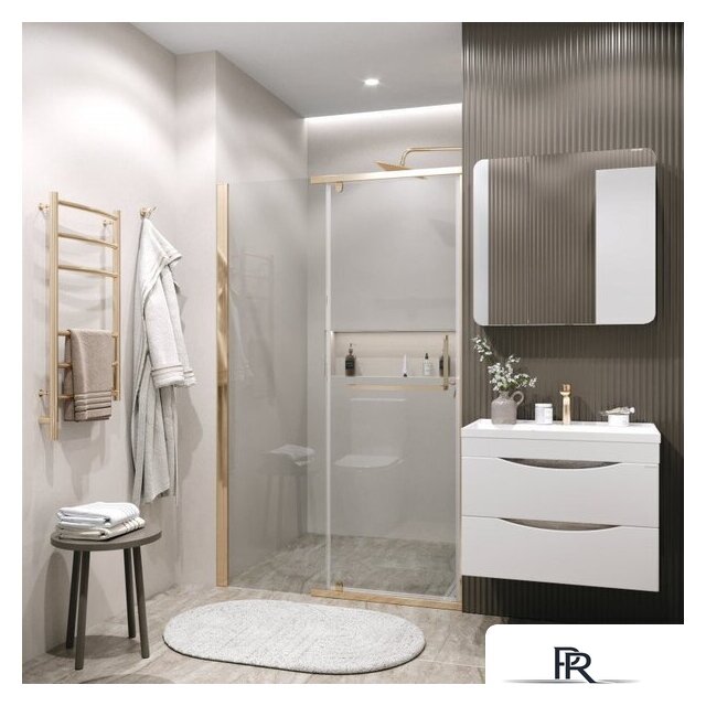 Душевая дверь Grossman Pragma 100x195 100.K33.03.100.32.00 (золото сатин/стекло прозрачное) - Изображение №5 — Интернет-магазин ПроЗаказ