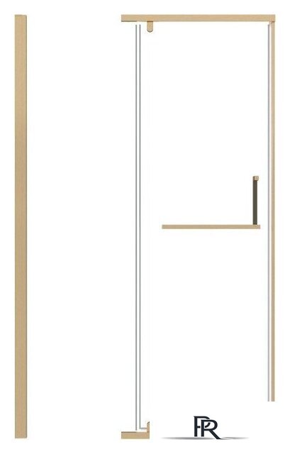 Душевая дверь Grossman Pragma 100x195 100.K33.03.100.32.00 (золото сатин/стекло прозрачное) - Изображение №1 — Интернет-магазин ПроЗаказ