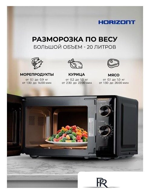 Микроволновая печь Horizont HSM205RBG - Изображение №8 — Интернет-магазин ПроЗаказ