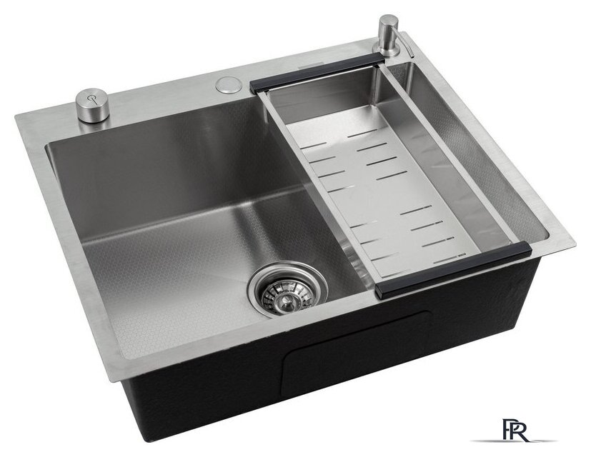 Кухонная мойка Futur FK 6050 Eco Embossing Pop-up Board plus (Satin) - Изображение №3 — Интернет-магазин ПроЗаказ