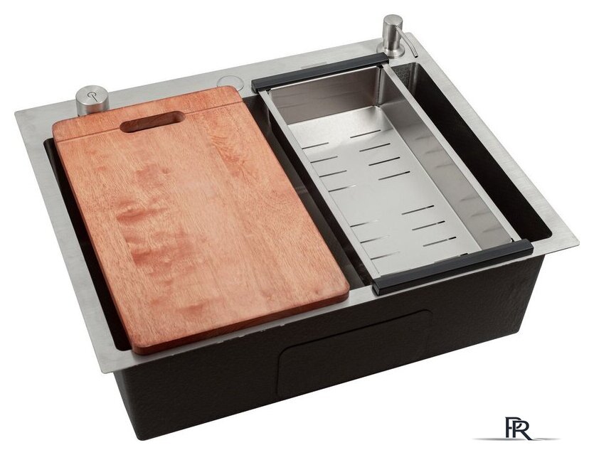 Кухонная мойка Futur FK 6050 Eco Embossing Pop-up Board plus (Satin) - Изображение №2 — Интернет-магазин ПроЗаказ