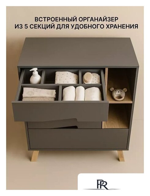 Детский комод Rant Lago Pro 800/4 (moon grey) - Изображение №2 — Интернет-магазин ПроЗаказ