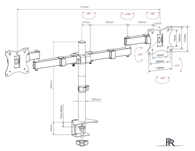 Кронштейн для монитора Arm Media LCD-T04 - Изображение №2 — Интернет-магазин ПроЗаказ