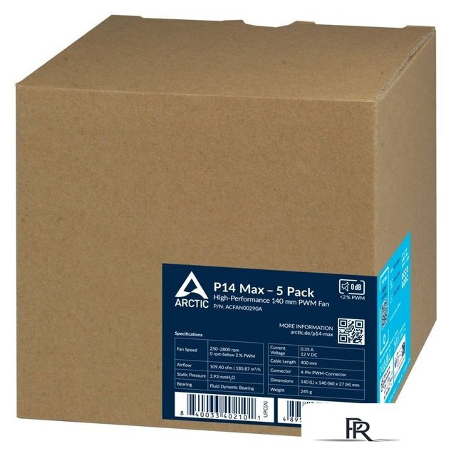 Комплект вентиляторов для корпуса Arctic P14 Max 5 Pack ACFAN00290A - Изображение №5 — Интернет-магазин ПроЗаказ