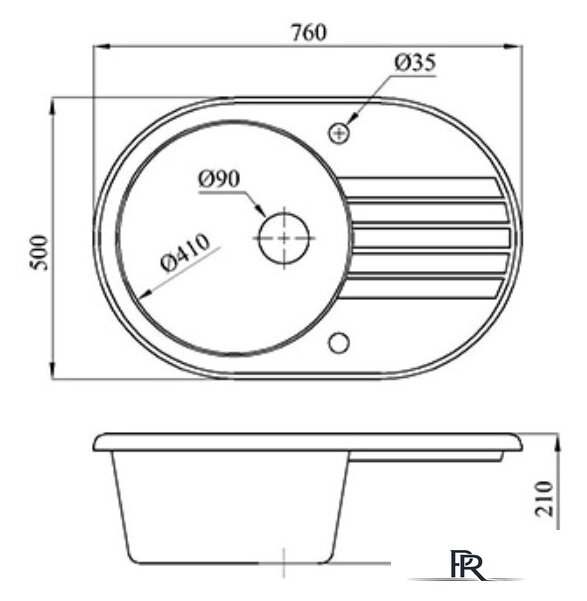 Кухонная мойка БелЭворс Rondo L + смеситель W74004-2 + дозатор L405F (черный) - Изображение №9 — Интернет-магазин ПроЗаказ