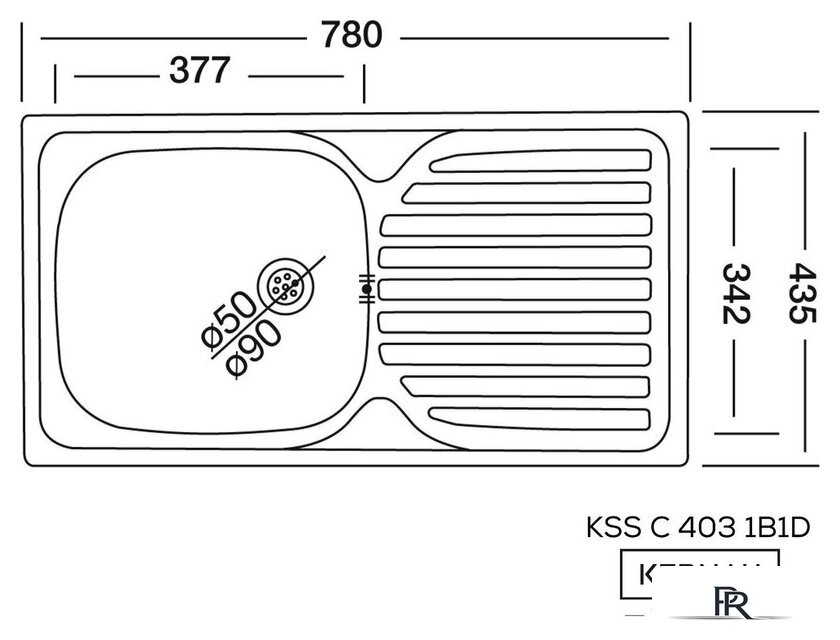 Кухонная мойка Kernau KSS C 403 1B1D Smooth - Изображение №2 — Интернет-магазин ПроЗаказ