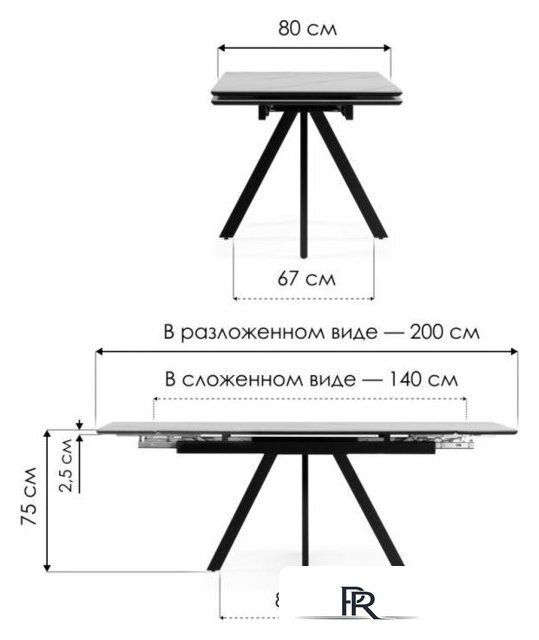 Кухонный стол Notta Вилли 140/200x80 (белый мрамор/белый) - Изображение №14 — Интернет-магазин ПроЗаказ