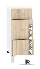 Шкаф напольный Кортекс-мебель Корнелия Лира НШ30р3ш (дуб сонома/королевский опал) - Изображение №4 — Интернет-магазин ПроЗаказ