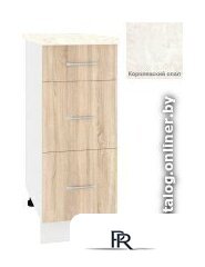 Шкаф напольный Кортекс-мебель Корнелия Лира НШ30р3ш (дуб сонома/королевский опал) - Изображение №1 — Интернет-магазин ПроЗаказ