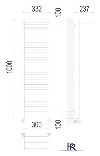 Полотенцесушитель TERMINUS Аврора П20 300x1000 с полкой нп (хром) - Изображение №3 — Интернет-магазин ПроЗаказ