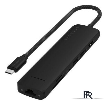 Док-станция Satechi 7-in-1 USB-C Slim Multiport Adapter with Ethernet ST-P7SK (черный) - Изображение №1 — Интернет-магазин ПроЗаказ