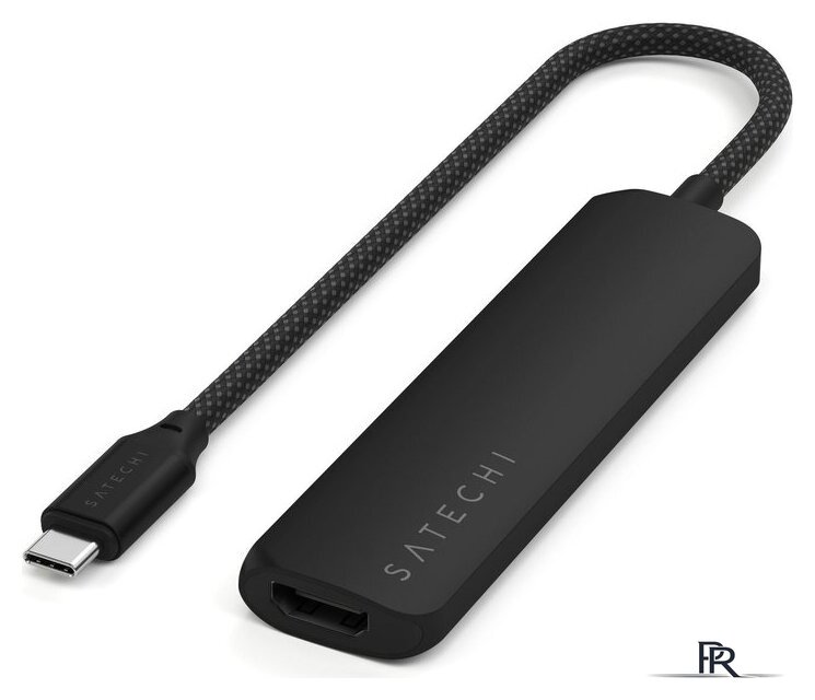 Док-станция Satechi 7-in-1 USB-C Slim Multiport Adapter with Ethernet ST-P7SK (черный) - Изображение №2 — Интернет-магазин ПроЗаказ