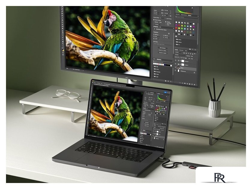 Док-станция Satechi 7-in-1 USB-C Slim Multiport Adapter with Ethernet ST-P7SK (черный) - Изображение №4 — Интернет-магазин ПроЗаказ