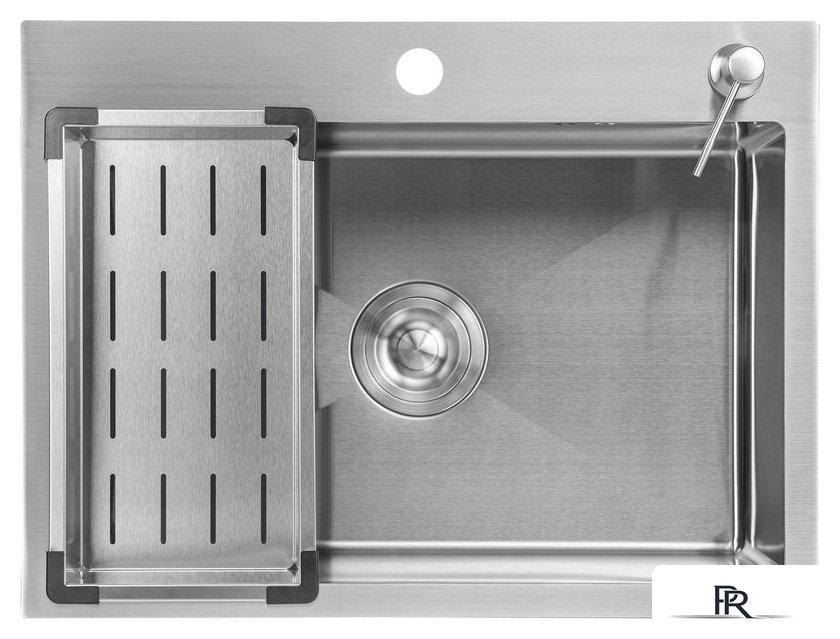 Кухонная мойка Saniteco 6045 + Spike F9S07011 (сатин, с сифоном, дозатором и коландером) - Изображение №2 — Интернет-магазин ПроЗаказ