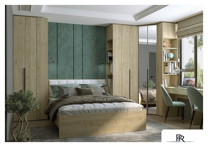 Шкаф-гармошка Евва Лайн ЛН-1U.930х930(2Z) Угловой (гикори кингстон) - Изображение №3 — Интернет-магазин ПроЗаказ