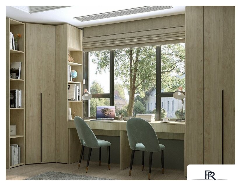 Шкаф-гармошка Евва Лайн ЛН-1U.930х930(2Z) Угловой (гикори кингстон) - Изображение №4 — Интернет-магазин ПроЗаказ