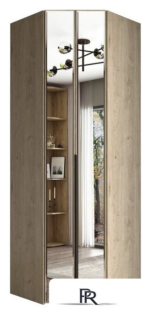 Шкаф-гармошка Евва Лайн ЛН-1U.930х930(2Z) Угловой (гикори кингстон) - Изображение №1 — Интернет-магазин ПроЗаказ