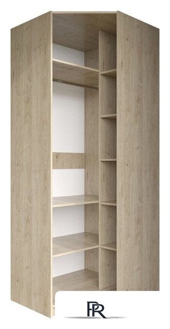 Шкаф-гармошка Евва Лайн ЛН-1U.930х930(2Z) Угловой (гикори кингстон) - Изображение №2 — Интернет-магазин ПроЗаказ