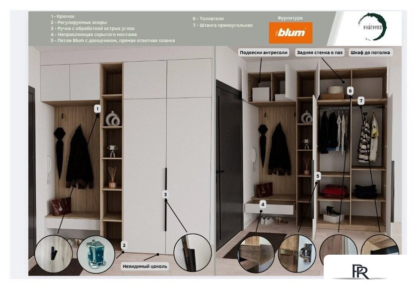 Шкаф распашной Рэйгрупп Рэй S257-В16-3-EBЕ В16-3 (дуб элисон/белый премиум) - Изображение №3 — Интернет-магазин ПроЗаказ