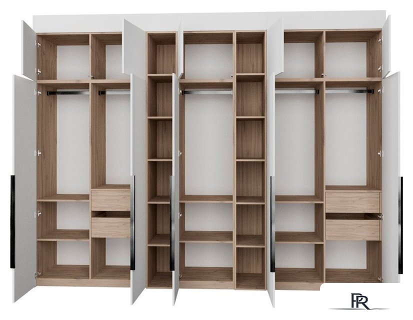 Шкаф распашной Рэйгрупп Рэй S257-В16-3-EBЕ В16-3 (дуб элисон/белый премиум) - Изображение №2 — Интернет-магазин ПроЗаказ