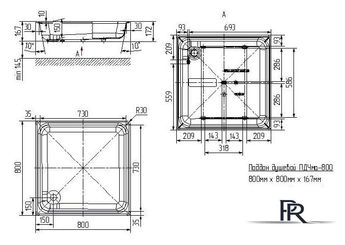 Душевой поддон Универсал Классик 80x80 - Изображение №3 — Интернет-магазин ПроЗаказ