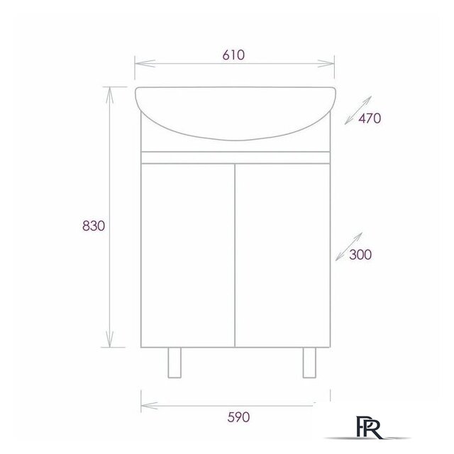  Onika Тумба под умывальник Милтон 60 106147 - Изображение №6 — Интернет-магазин ПроЗаказ