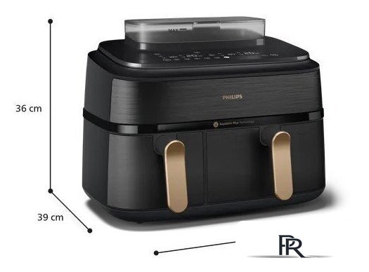 Аэрогриль (аэрофритюрница) Philips 5000 Series Ovi Dual Basket NA552/00 - Изображение №3 — Интернет-магазин ПроЗаказ
