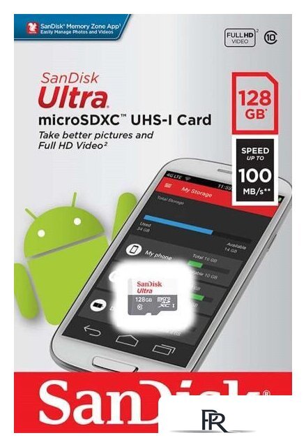Карта памяти SanDisk microSDXC SDSQUNR-128G-GN6MN 128GB - Изображение №2 — Интернет-магазин ПроЗаказ