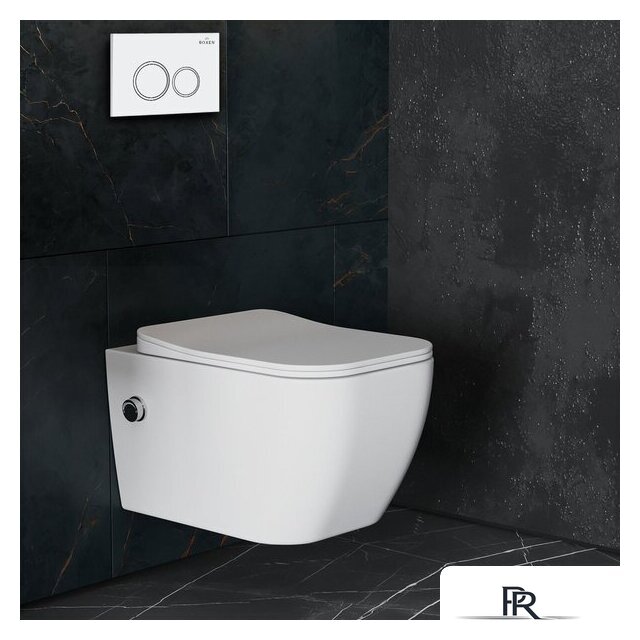 Унитаз подвесной Roxen Cube Bidet One Rimless 6 в 1 StounFix Dual Fresh 506235 (кнопка: белый глянец) - Изображение №11 — Интернет-магазин ПроЗаказ
