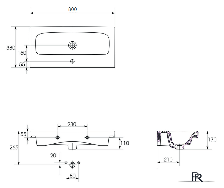 Умывальник Cersanit Moduo 80 Slim UM-MOD80SL/1 - Изображение №4 — Интернет-магазин ПроЗаказ