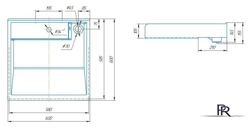 Умывальник Kirovit Престиж 60 - Изображение №2 — Интернет-магазин ПроЗаказ