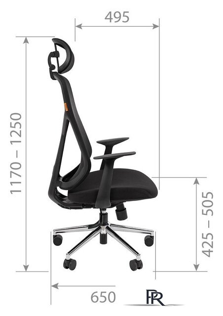 Офисное кресло CHAIRMAN CH588 (черный пластик/черный) - Изображение №10 — Интернет-магазин ПроЗаказ