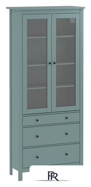 Шкаф-витрина Mio Tesoro Сага 90 2.08.07.130.6 (темно-бирюзовый) - Изображение №1 — Интернет-магазин ПроЗаказ