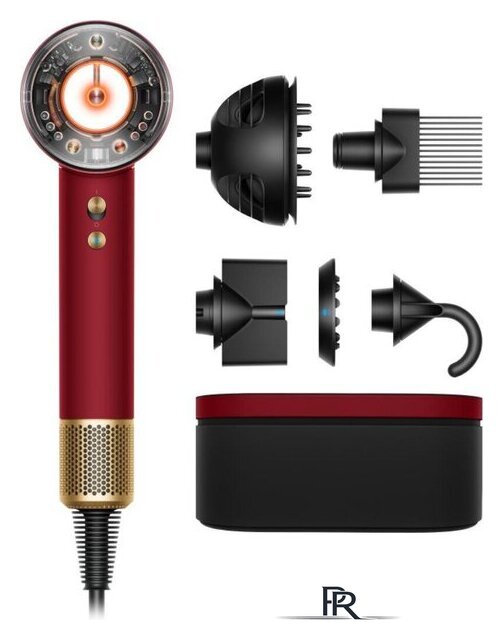 Фен Dyson HD16 Supersonic Nural Curly+Coily (евровилка, красный бархат/золотой) - Изображение №1 — Интернет-магазин ПроЗаказ