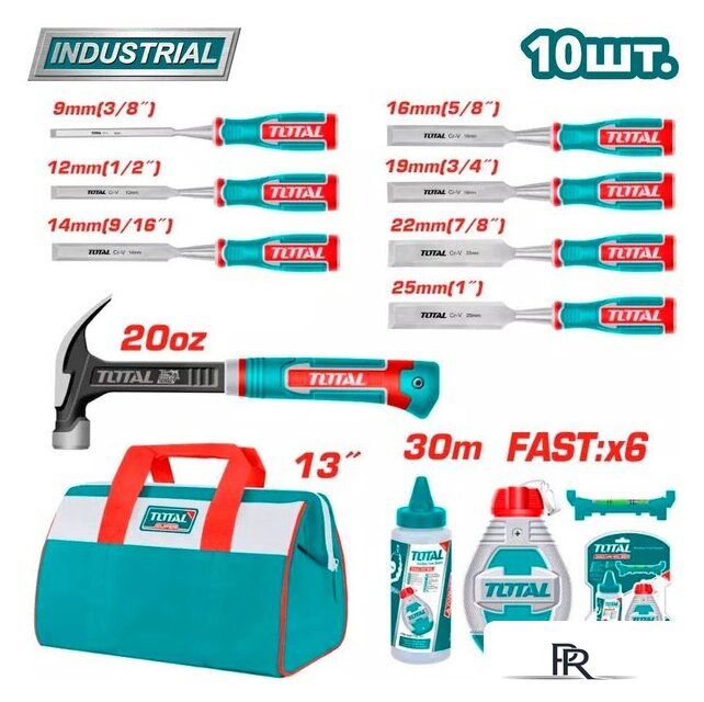 Набор домашнего мастера Total Набор инструментов для деревообработки TOS230906 (10 предметов) - Изображение №1 — Интернет-магазин ПроЗаказ